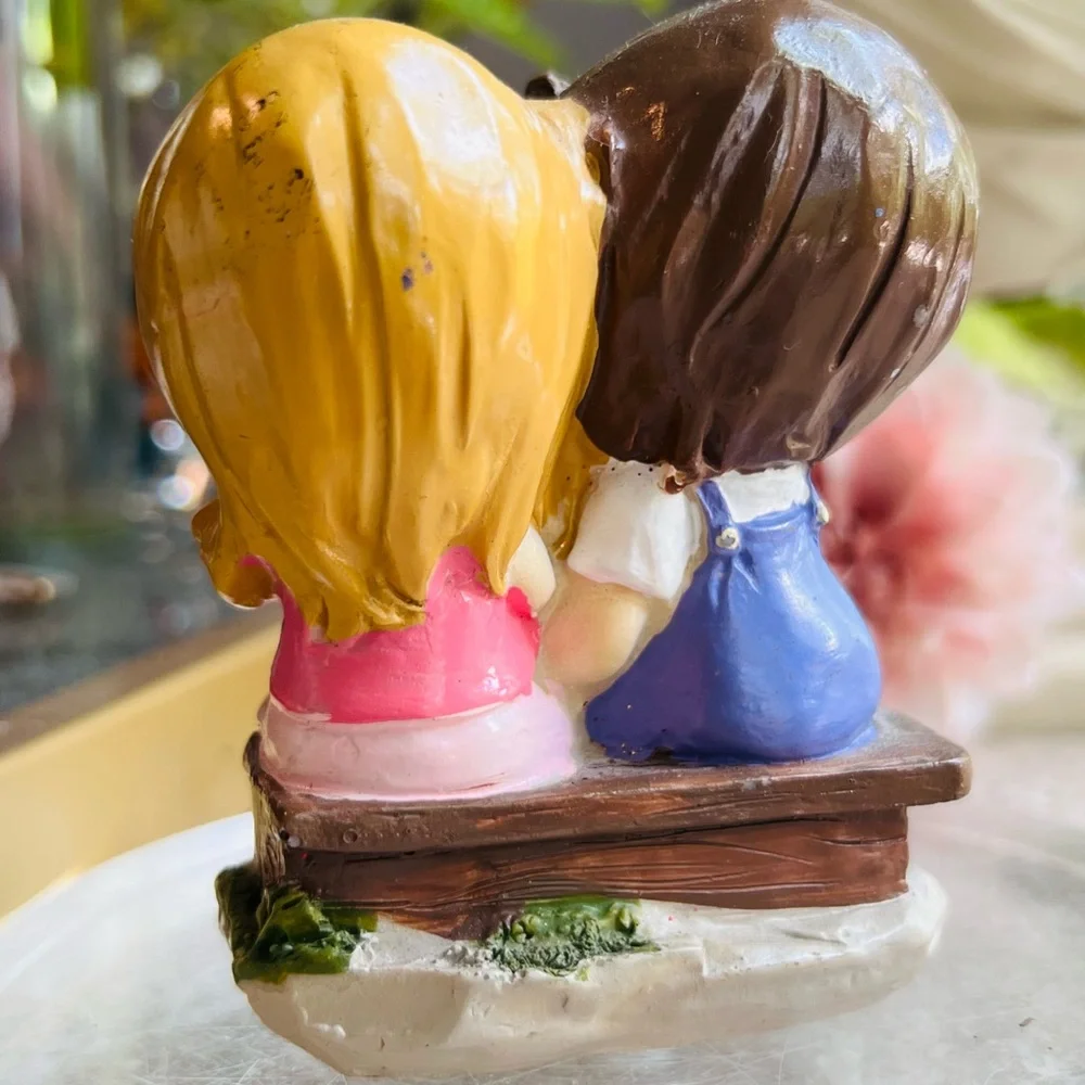 Charming Boy girl couple Red and Pink Cake Topper for Romantic Celebrations